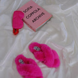 Lexi Pink Fluffy Slippers