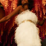 'Last Dance' Strapless Feather Dress Snow