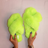 Lexi Fluffy Slippers in Neon