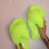 Lexi Fluffy Slippers in Neon