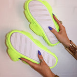 Lexi Fluffy Slippers in Neon