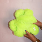 Lexi Fluffy Slippers in Neon