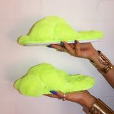 Lexi Fluffy Slippers in Neon