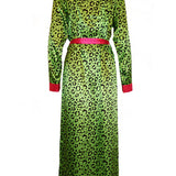 Into The Wild Robe Satin Robe in Neon Leopard