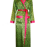 Into The Wild Robe Satin Robe in Neon Leopard