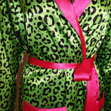 Into The Wild Robe Satin Robe in Neon Leopard