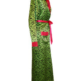 Into The Wild Robe Satin Robe in Neon Leopard