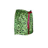 Into The Wild Satin Sleep Shorts in Neon Leopard