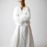 Saville Marabou Jacket in Snow - Mode & Affaire