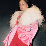 Delphine Ostrich Feather Capelet in Snow - Mode & Affaire
