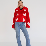 Queen Of Hearts Cropped Jacket Ruby