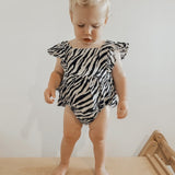 Zebra Linen Romper