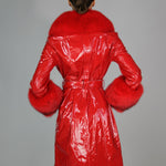 London Patent Coat in Ruby - Mode & Affaire