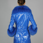 London Patent Coat in Cobalt - Mode & Affaire