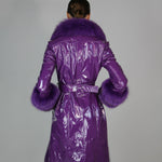 London Patent Coat in Aubergine - Mode & Affaire