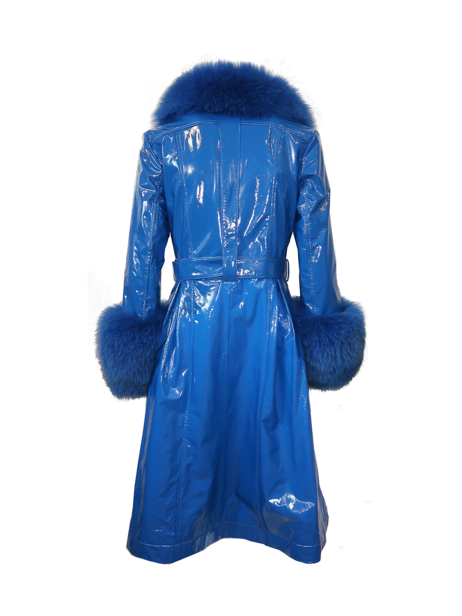 London Patent Coat in Cobalt - Mode & Affaire