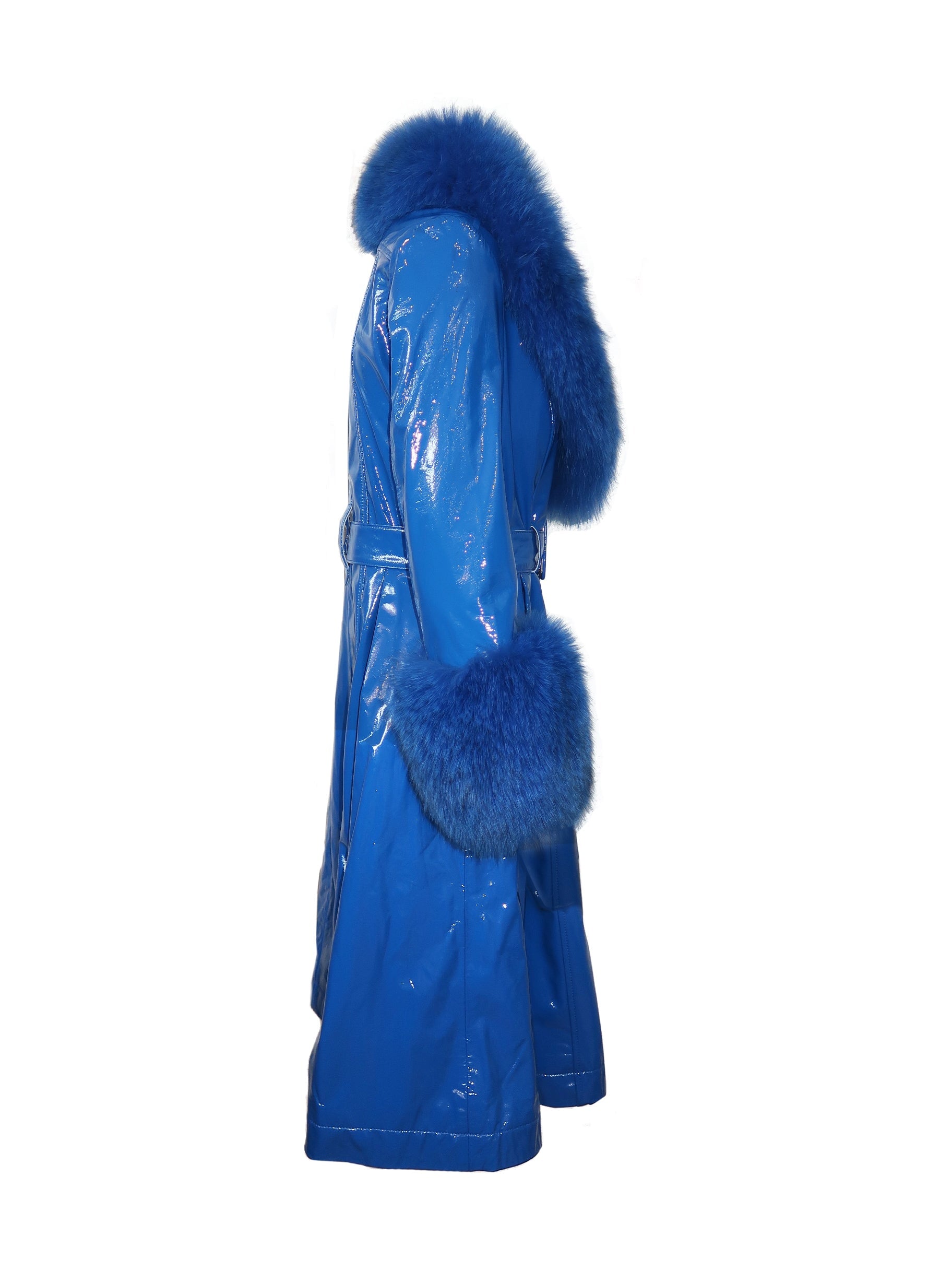 London Patent Coat in Cobalt - Mode & Affaire