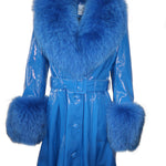 London Patent Coat in Cobalt - Mode & Affaire