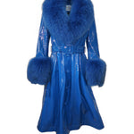 London Patent Coat in Cobalt - Mode & Affaire