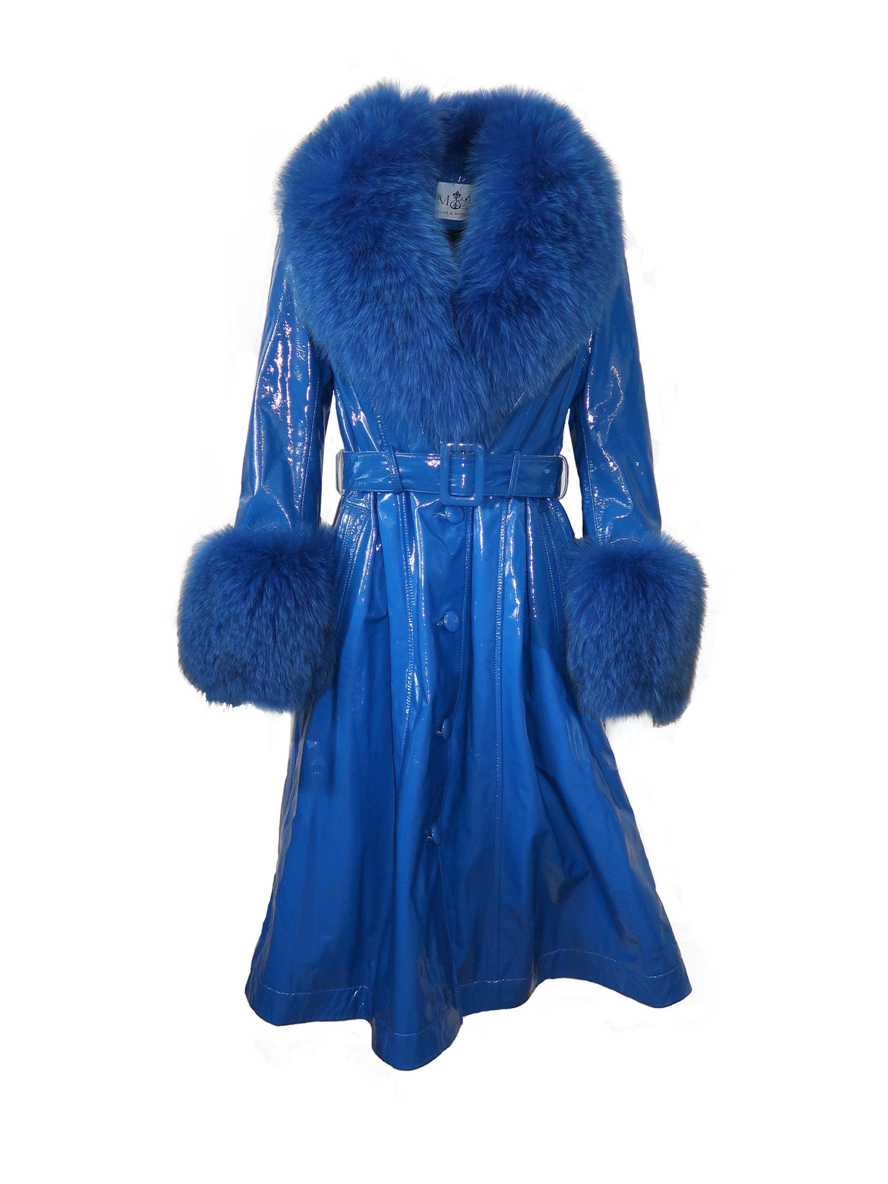 London Patent Coat in Cobalt - Mode & Affaire