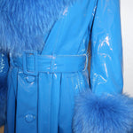 London Patent Coat in Cobalt - Mode & Affaire