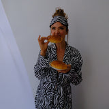 Zebra Robe + Slipper Bundle