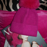 Angora Cashmere Beanie Shocking Pink