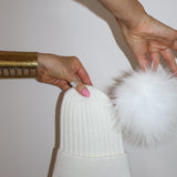 Angora Beanie Snow