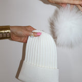 Angora Beanie Snow