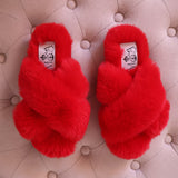 Lexi Women's Fluffy Slippers in Lucky Fortune