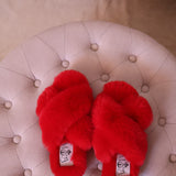 Lexi Women's Fluffy Slippers in Lucky Fortune