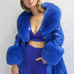 London Patent Coat in Cobalt - Mode & Affaire