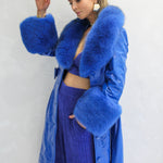 London Patent Coat in Cobalt - Mode & Affaire