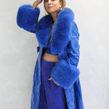 London Patent Coat in Cobalt - Mode & Affaire