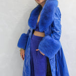 London Patent Coat in Cobalt - Mode & Affaire