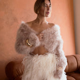 Valentina Feather Jacket Blush