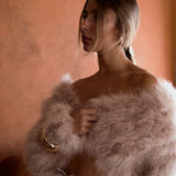 Valentina Feather Jacket Blush