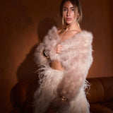 Valentina Feather Jacket Blush