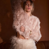 Valentina Feather Jacket Blush