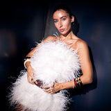 'Last Dance' Strapless Feather Dress Snow