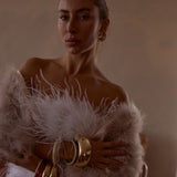 Plume Real Feather Jacket in Blush