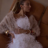 Plume Real Feather Jacket in Blush