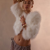 Plume Winter Wedding Jacket in Snow