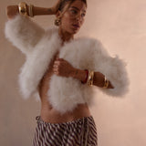 Plume Winter Wedding Jacket in Snow