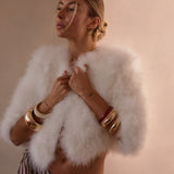 Plume Winter Wedding Jacket in Snow