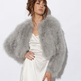 Valentina Feather Jacket Silver