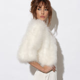 Plume Winter Wedding Jacket in Snow