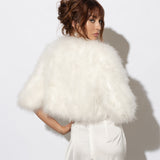 Plume Winter Wedding Jacket in Snow