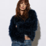 Saville Marabou Jacket Navy