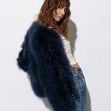 Saville Marabou Jacket Navy